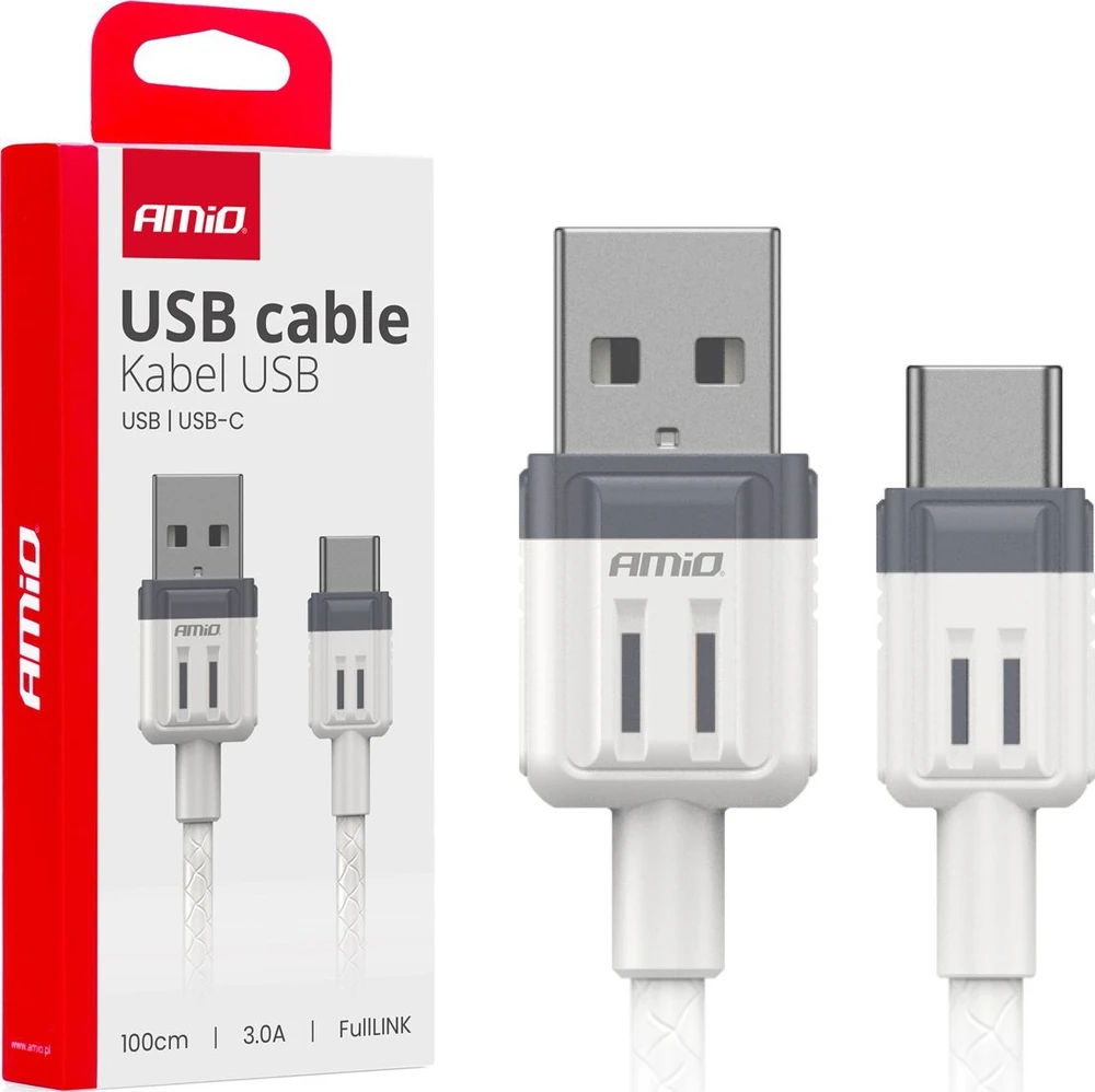 USB į USB-C kabelis 3A 100cm FullLINK AMIO-03905