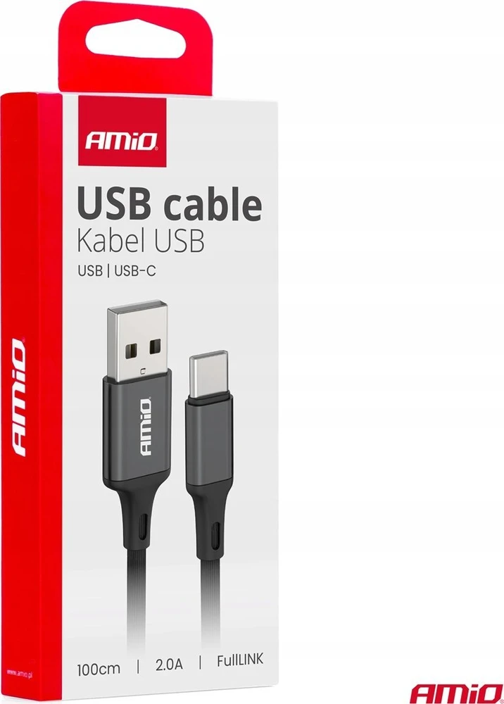 USB – USB-C kabelis 2A 100cm FullLINK AMIO-03899