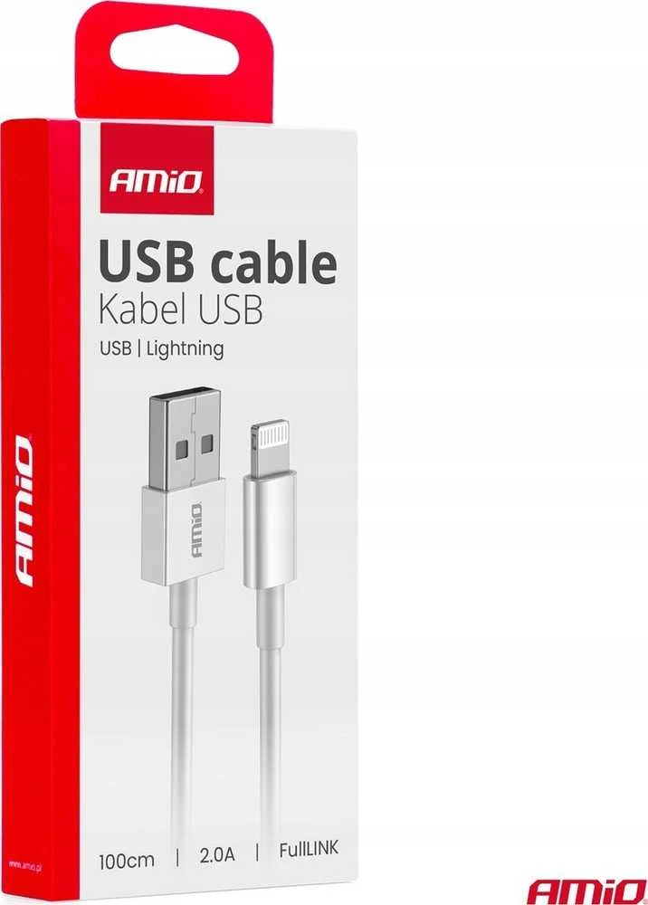 USB – „Lightning“ laidas 2A 100cm „FullLINK AMIO-03895“