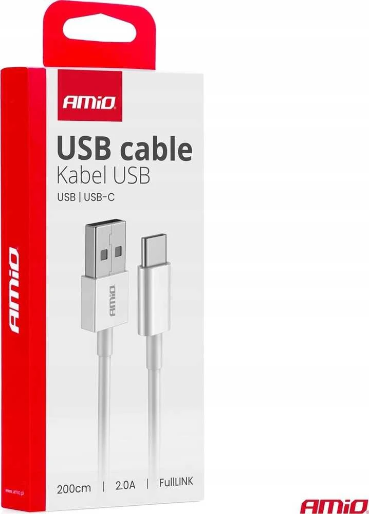 USB – USB-C kabelis 2A 200 cm FullLINK AMIO-03894