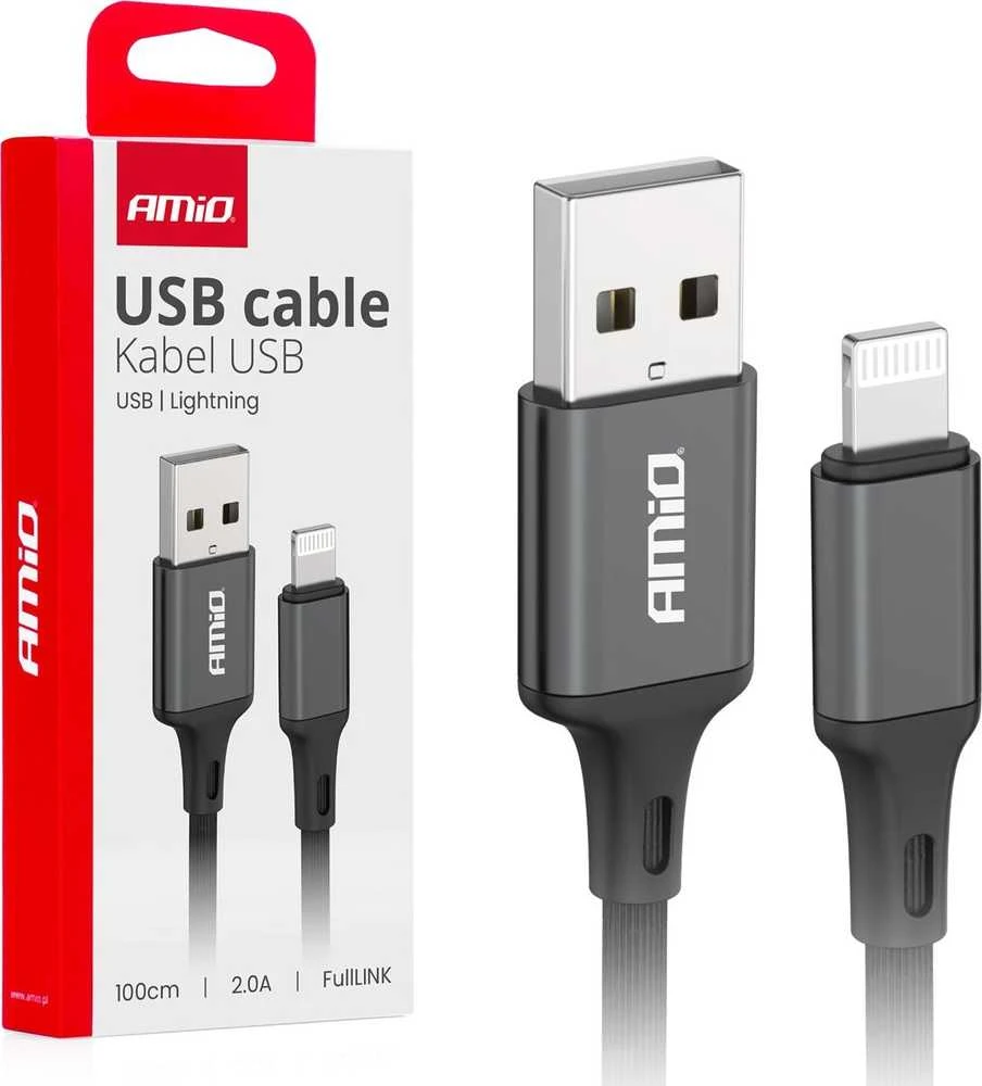 USB – „Lightning“ laidas 2A 100cm „FullLINK AMIO-03901“