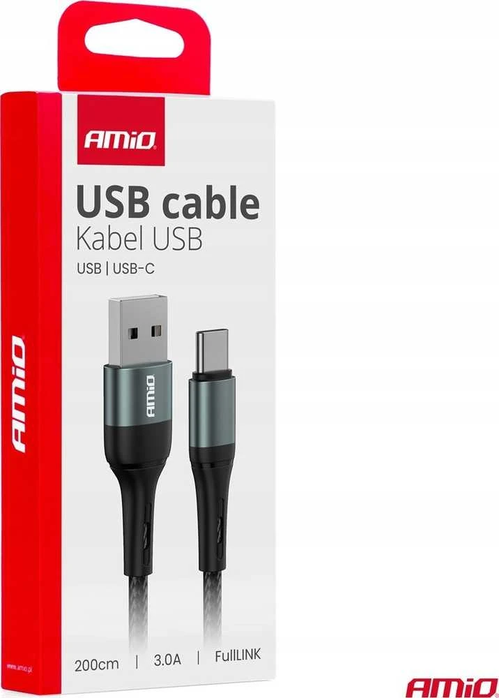 USB-A į USB-C kabelis 3A 200 cm FullLINK AMIO-03912