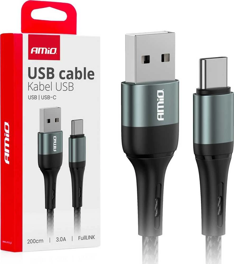 USB-A į USB-C kabelis 3A 200 cm FullLINK AMIO-03912
