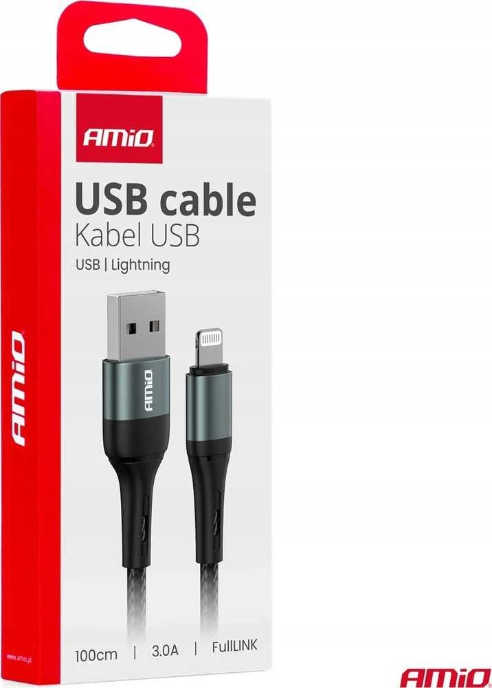 USB-A į „Lightning“ iPhone kabelis 3A 100 cm FullLINK AMIO-03913