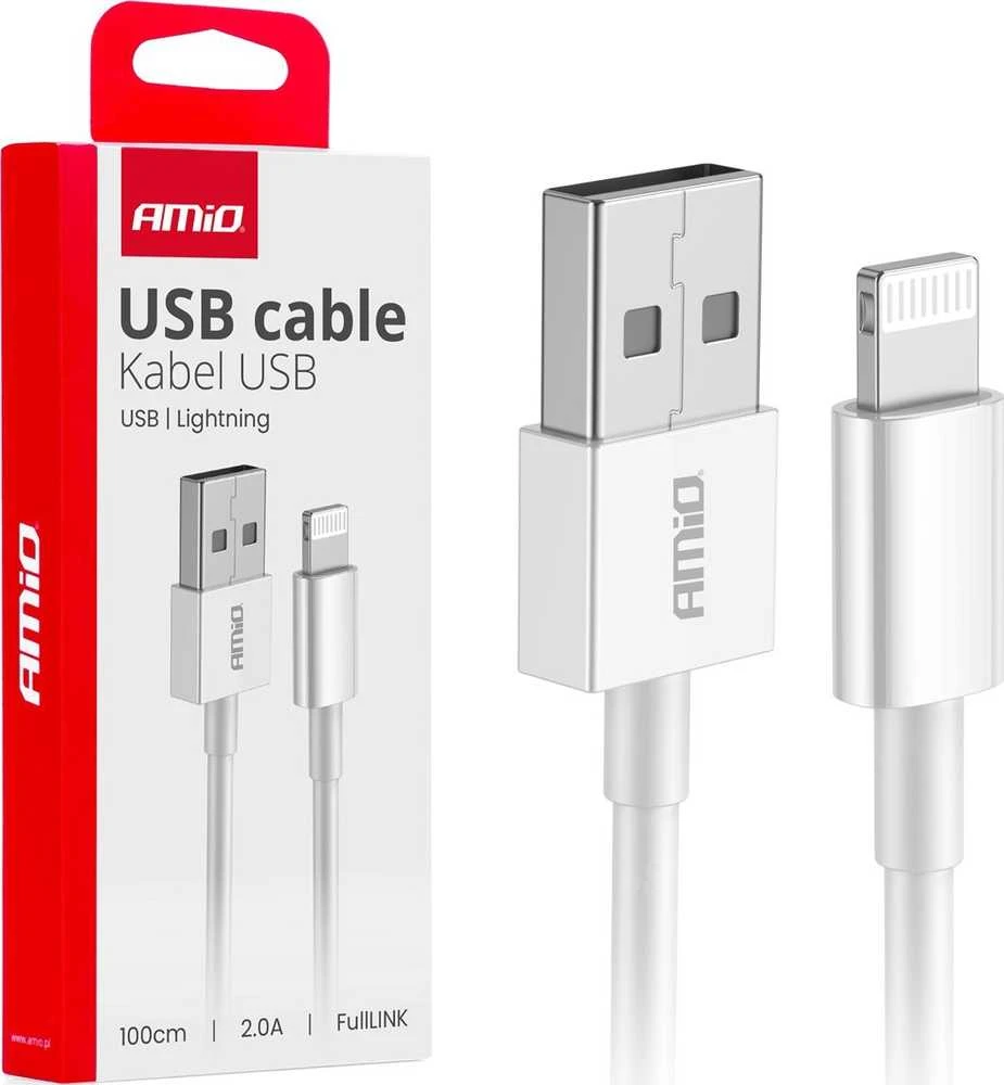 USB – „Lightning“ laidas 2A 100cm „FullLINK AMIO-03895“