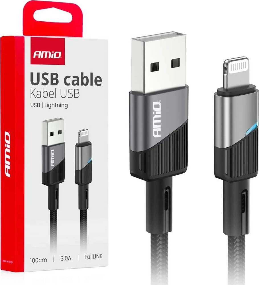 USB į Lightning kabelis 3A 100 cm FullLINK AMIO-03925