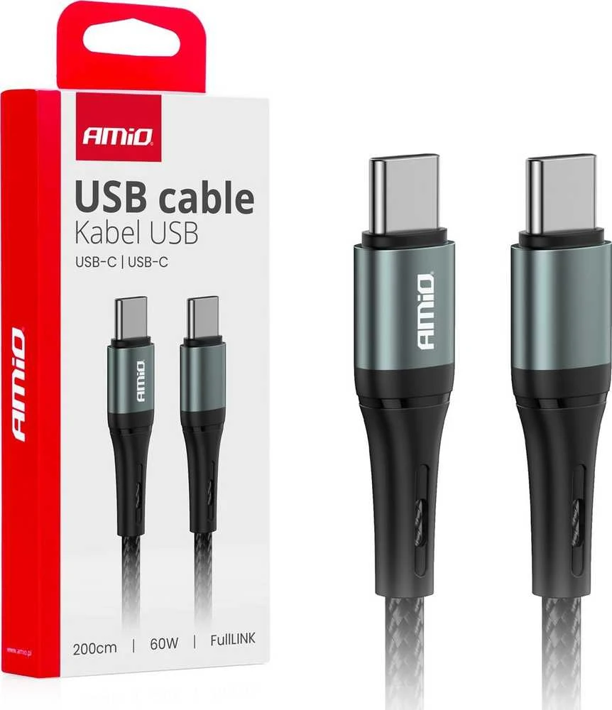 USB-C į USB-C kabelis 60W 200 cm FullLINK AMIO-03915