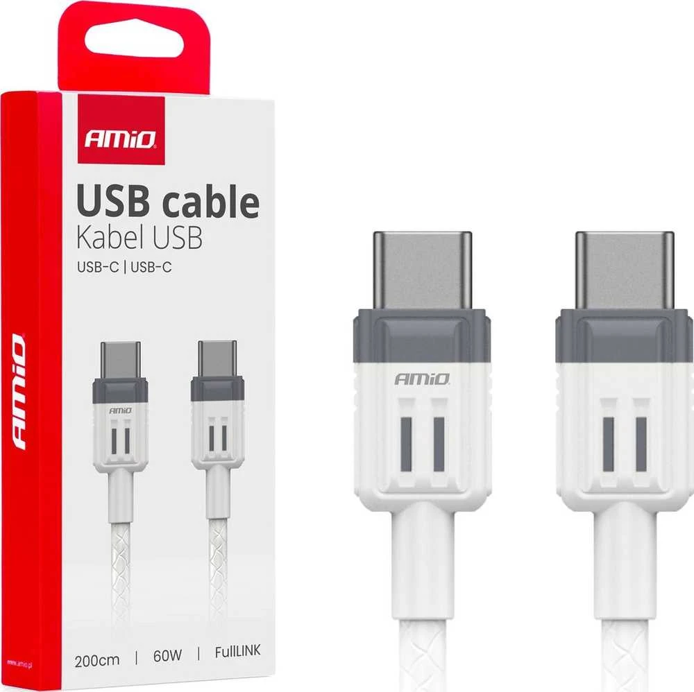 USB-C – USB-C kabelis 60W 200cm FullLINK AMIO-03909