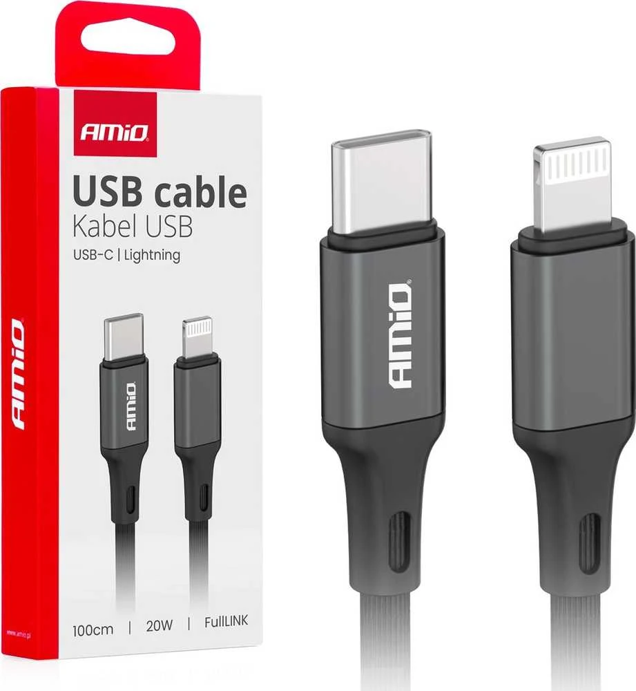 USB-C – Lightning kabelis PD 20W 100 cm FullLINK AMIO-03904