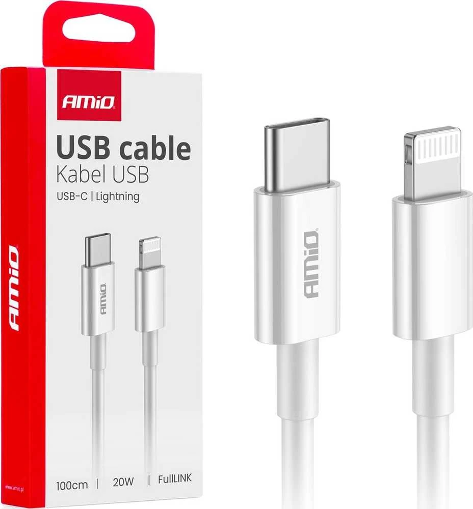 USB-C – Lightning kabelis 20W 100cm FullLINK AMIO-03898