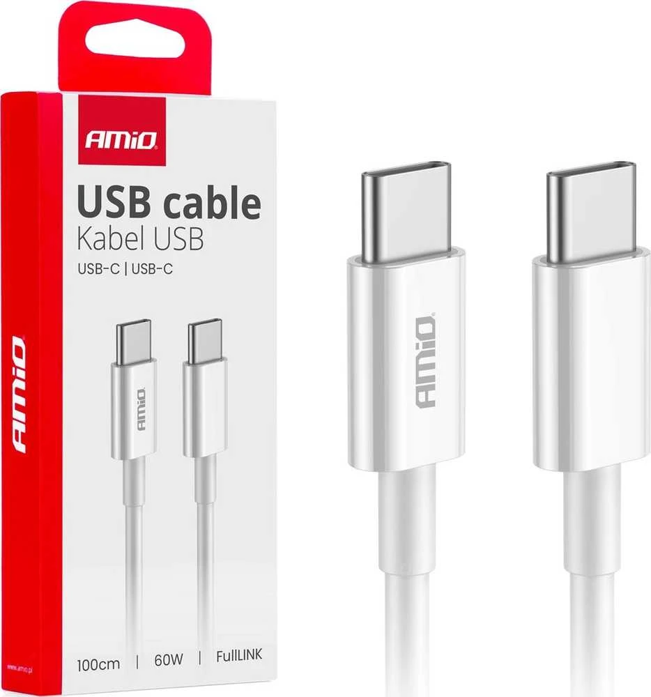 USB-C – USB-C kabelis 60W 100cm FullLINK AMIO-03896