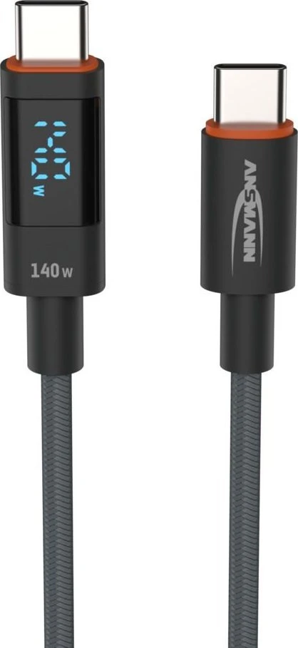 Kabelis USB Ansmann USB-C/USB-C 1700-0176 1.2 m 140 W Antracyt