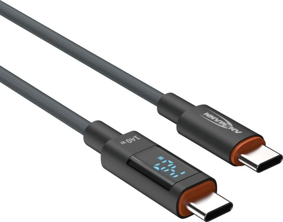 Kabelis USB Ansmann USB-C/USB-C 1700-0176 1.2 m 140 W Antracyt