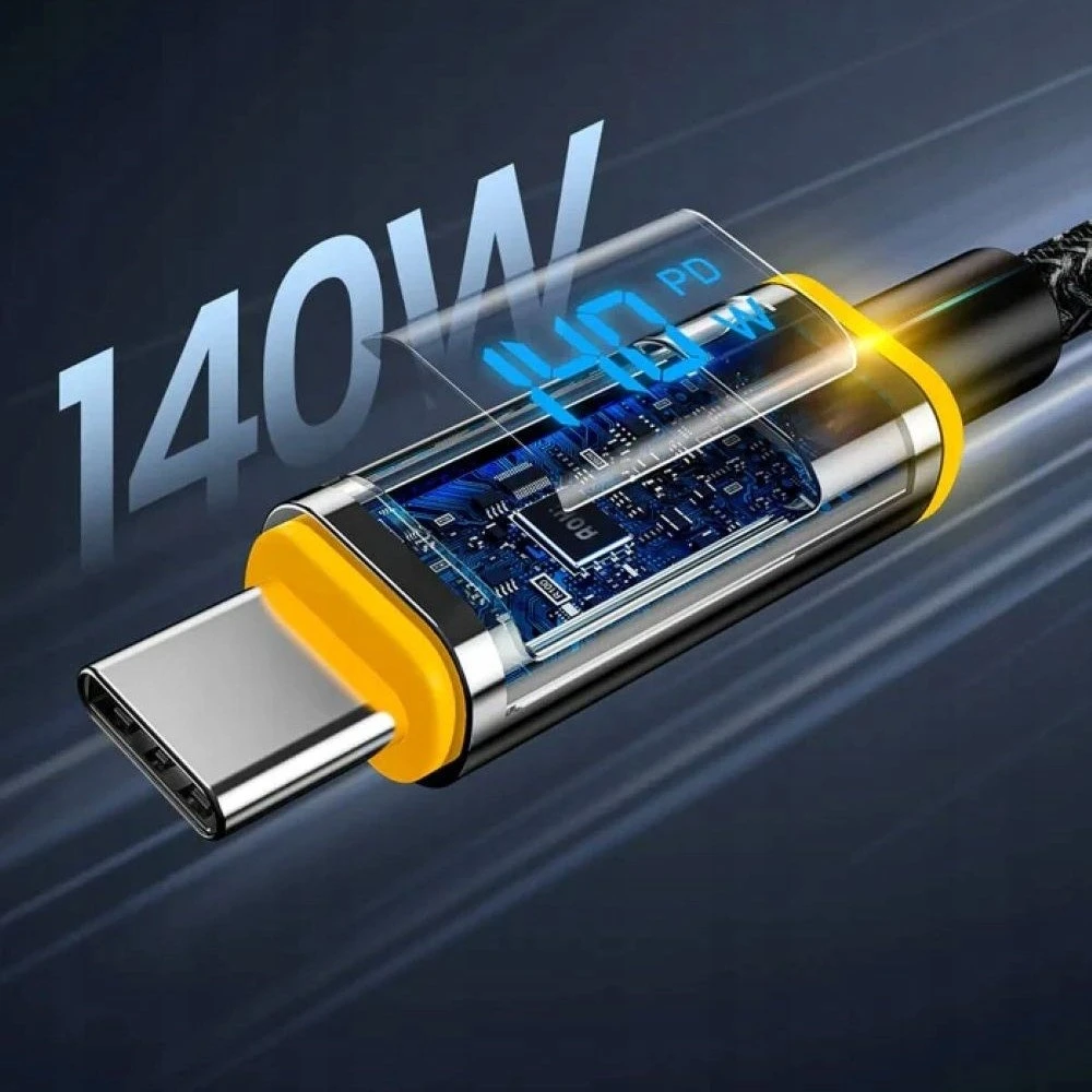 USB kabelis AOHI MAGLINE+ USB-C su LED ekranu 140 W 1,2 m (AOC-L010)