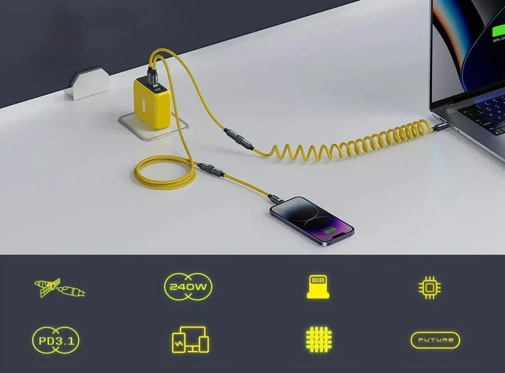 USB kabelis AOHI The Future Creative Power 8 in 1 USB-C 240W (AOC-L016)
