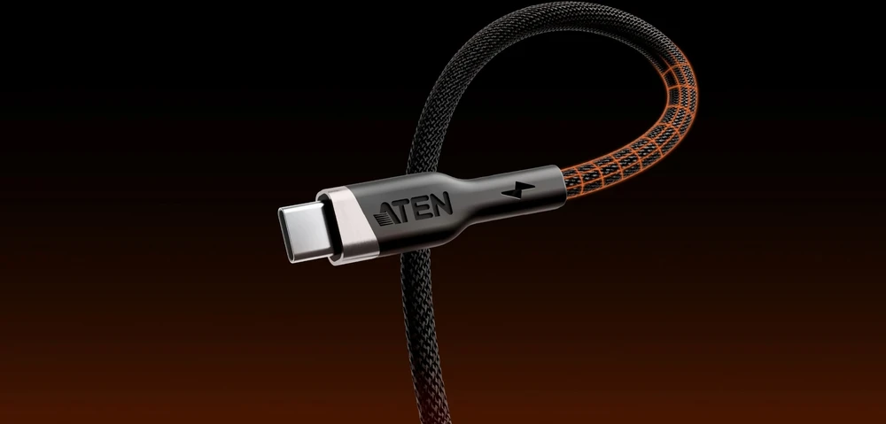 Aten 240W USB-C to USB-C Braided Charging Cable, 1 m | 2L-3101P240 | USB-C to USB-C