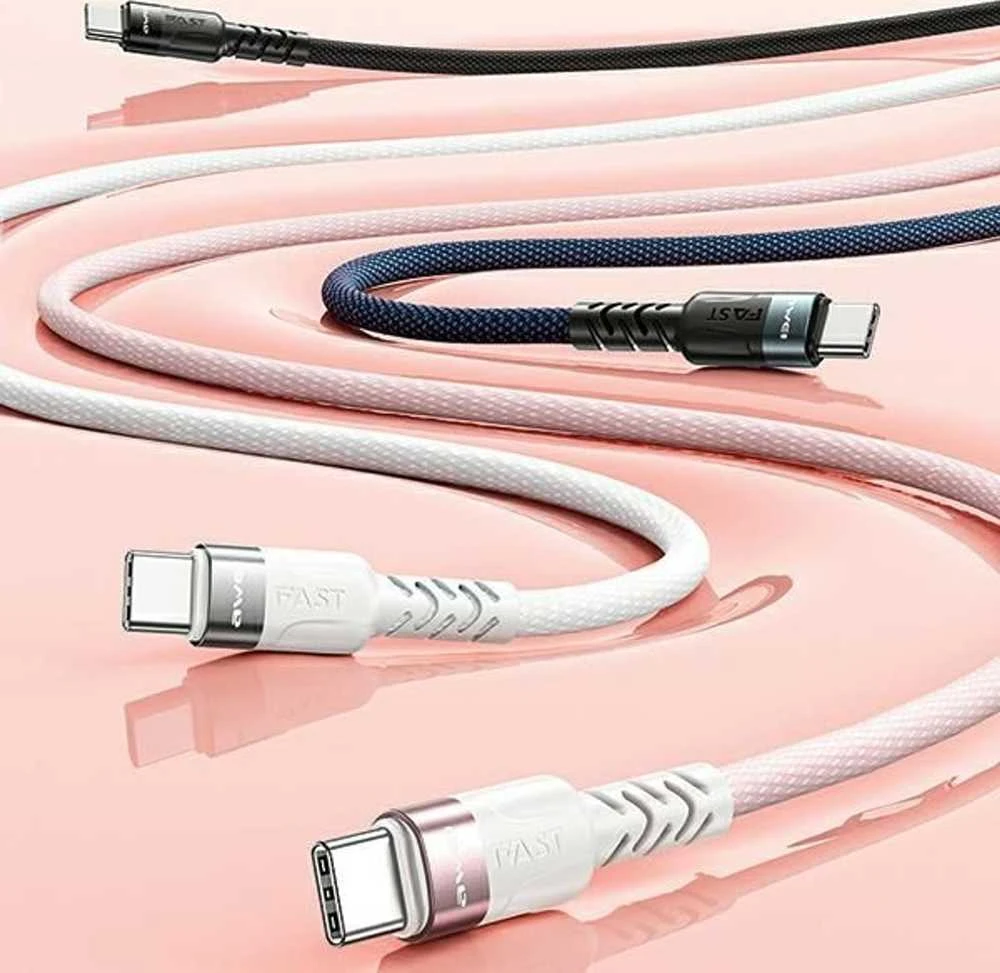 AWEI CL-166T USB-C to USB-C Magnetic Cable juodos spalvos