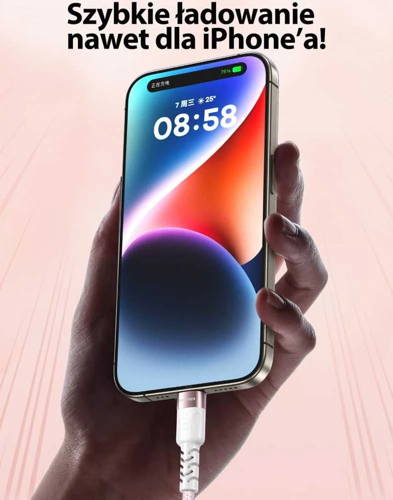 AWEI CL-166T USB-C to USB-C Magnetic Cable juodos spalvos