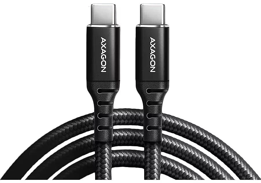 AXAGON | „NewGEN+“ USB-C į USB-C 4 kartos 3×2/240 W laidas, 0,5 m | BUCM4X-CM05AB