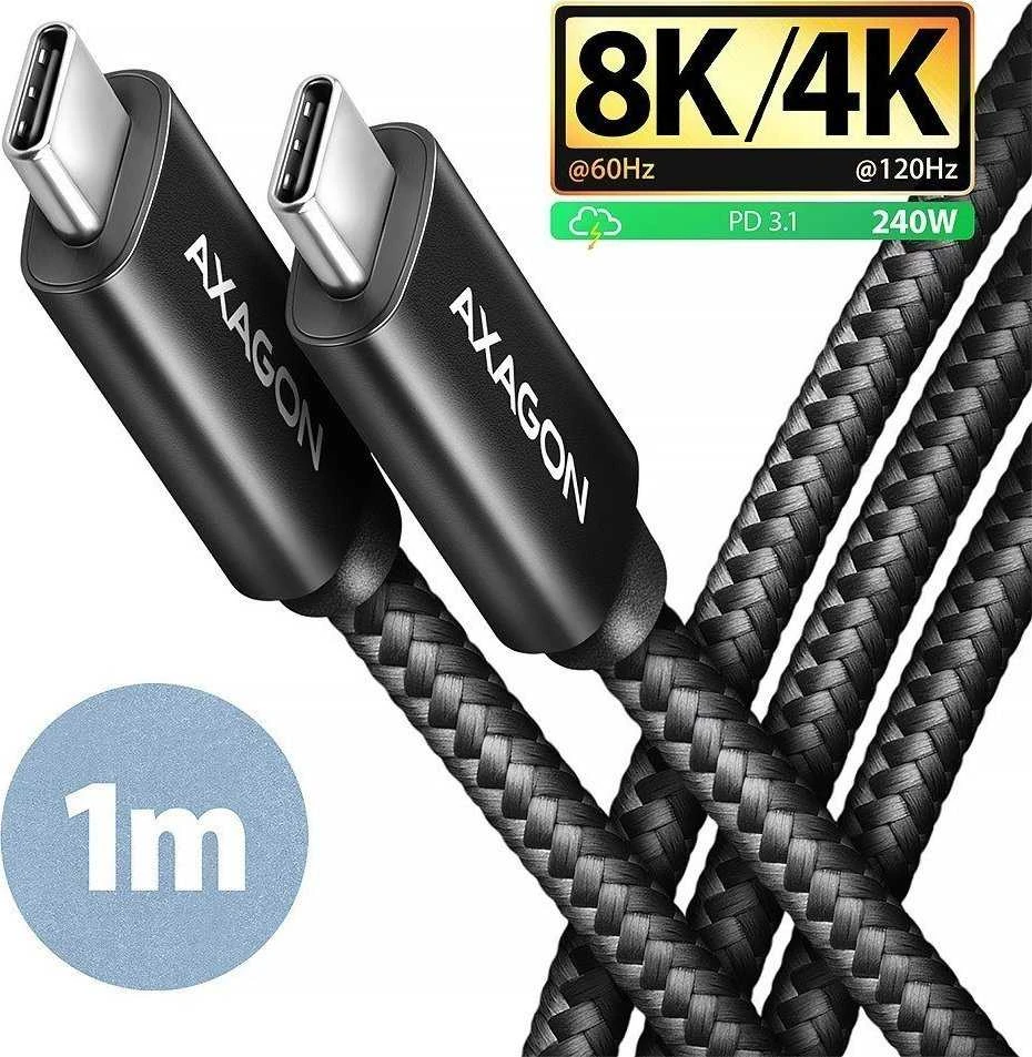 AXAGON | Duomenų ir įkrovimo USB4 Gen 3x2 laidas, 1 m | BUCM3-CM15AB | USB C tipo - USB C tipo