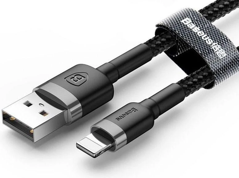 Baseus Cafule USB Lightning kabelis 2.4A 1m - Pilkas / Juodas