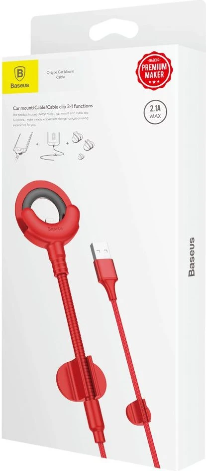 Kabelis USB Baseus USB-A - Lightning 0.8 m Raudona (BRA007130)