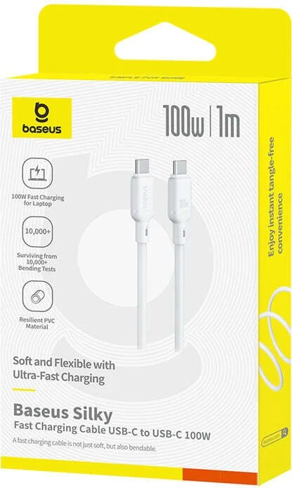 Kabelis USB Baseus USB-C - USB-C 1 m Baltas (P10377704213-00)