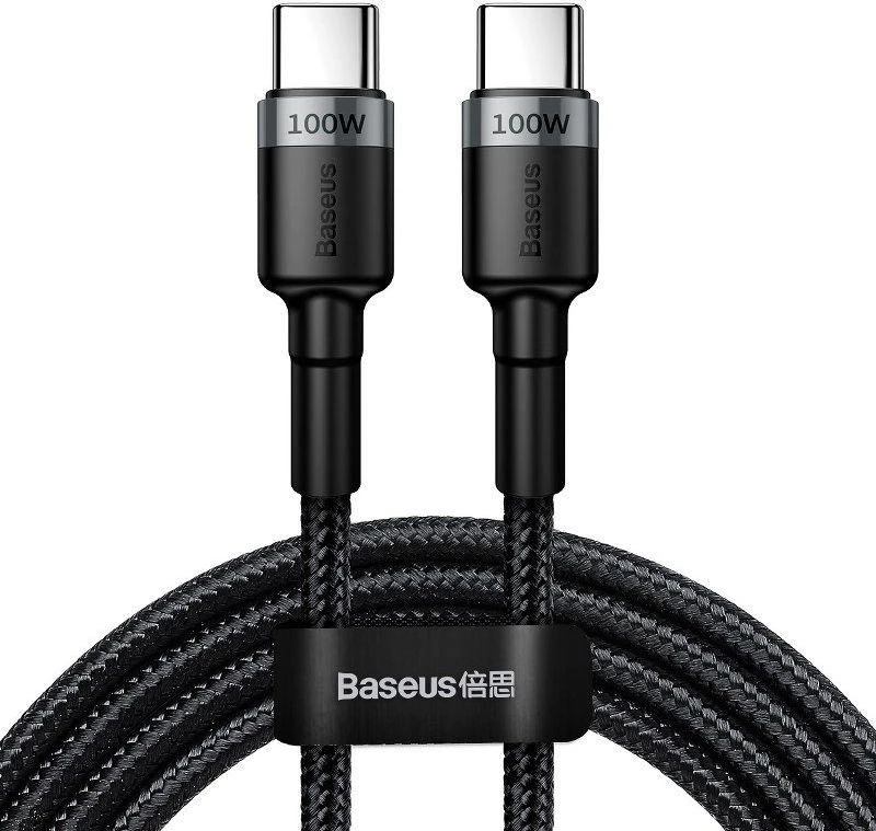 Baseus Cafule PD2.0 100W greito įkrovimo USB-C kabelis 20V 5A 2m - Pilkas / Juodas