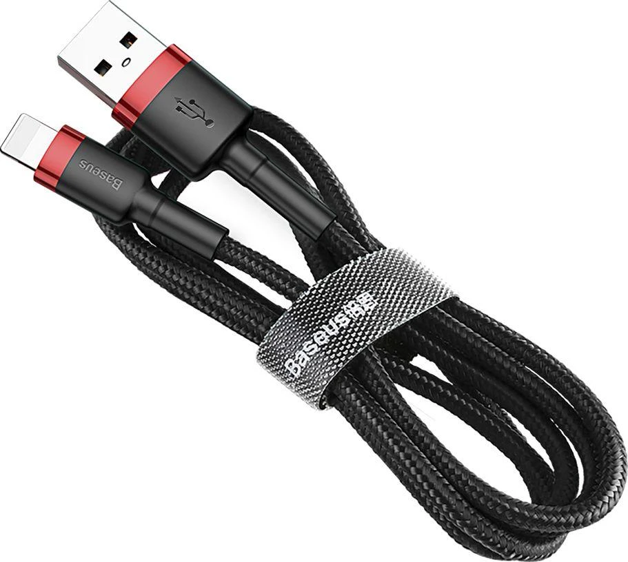 Baseus Cafule USB - Lightning kabelis 2.4A 0.5m - Raudonas - Juodas