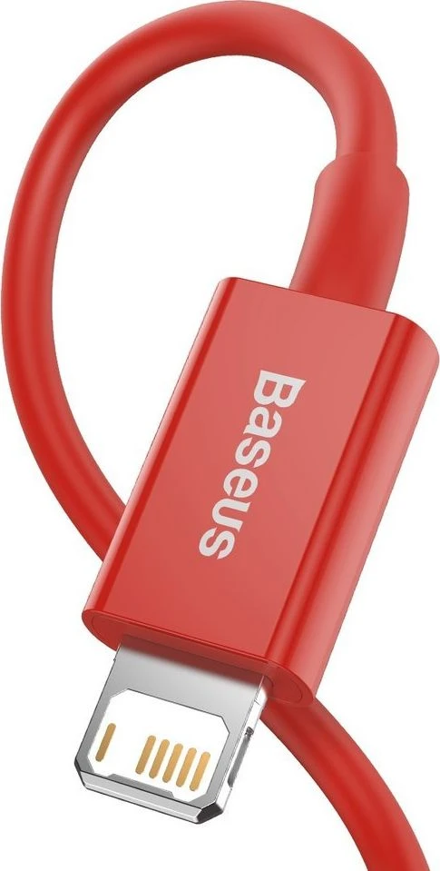 Baseus Superior serijos USB į iPhone laidas, 2.4A, 1m - raudonas
