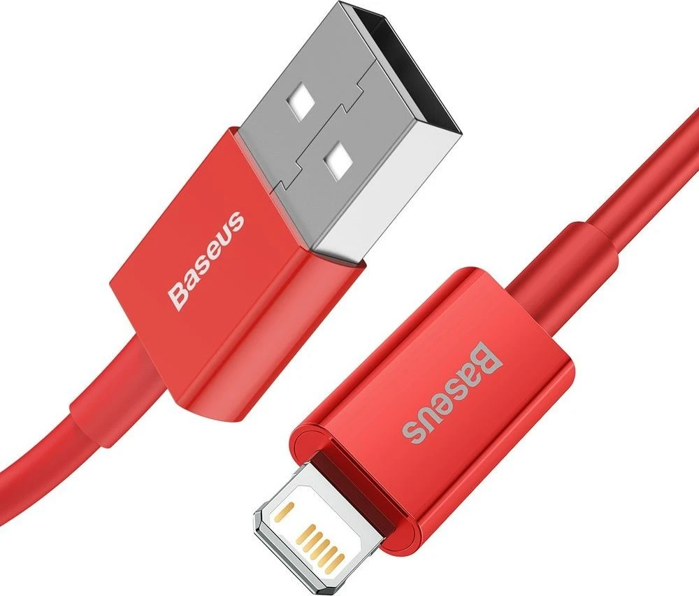 Baseus Superior serijos USB į iPhone laidas, 2.4A, 1m - raudonas