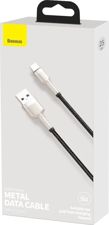 Baseus Cafule USB - USB-C laidas 66W 0.25m - Juodas
