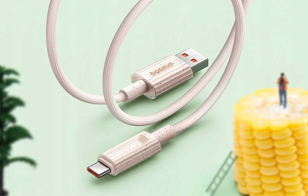 Greito įkrovimo kabelis Baseus USB į USB-C Habitat Series 1m 100W (rožinis)