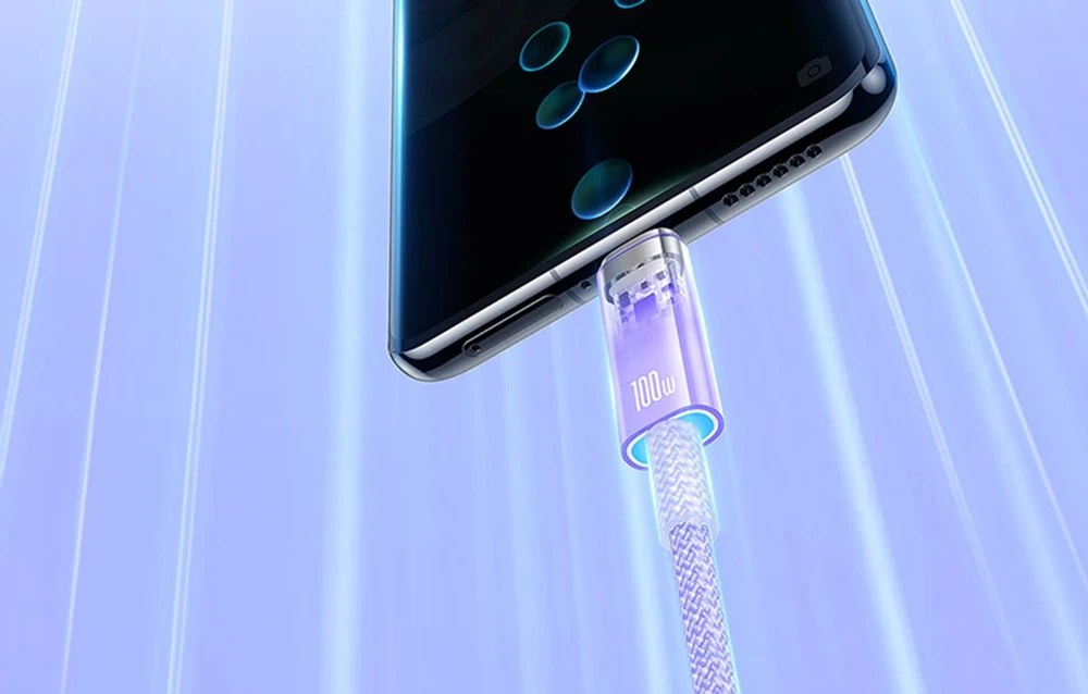 Greitas įkrovimas USB-C Baseus Flash, QC 3.0, Huawei SCP, Samsung AFC, 5A, 1m (žalia)