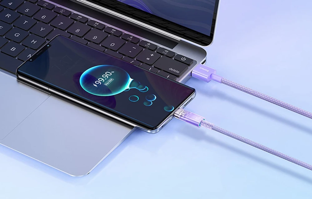 Greitas įkrovimas USB-C Baseus Flash, QC 3.0, Huawei SCP, Samsung AFC, 5A, 1m (žalia)