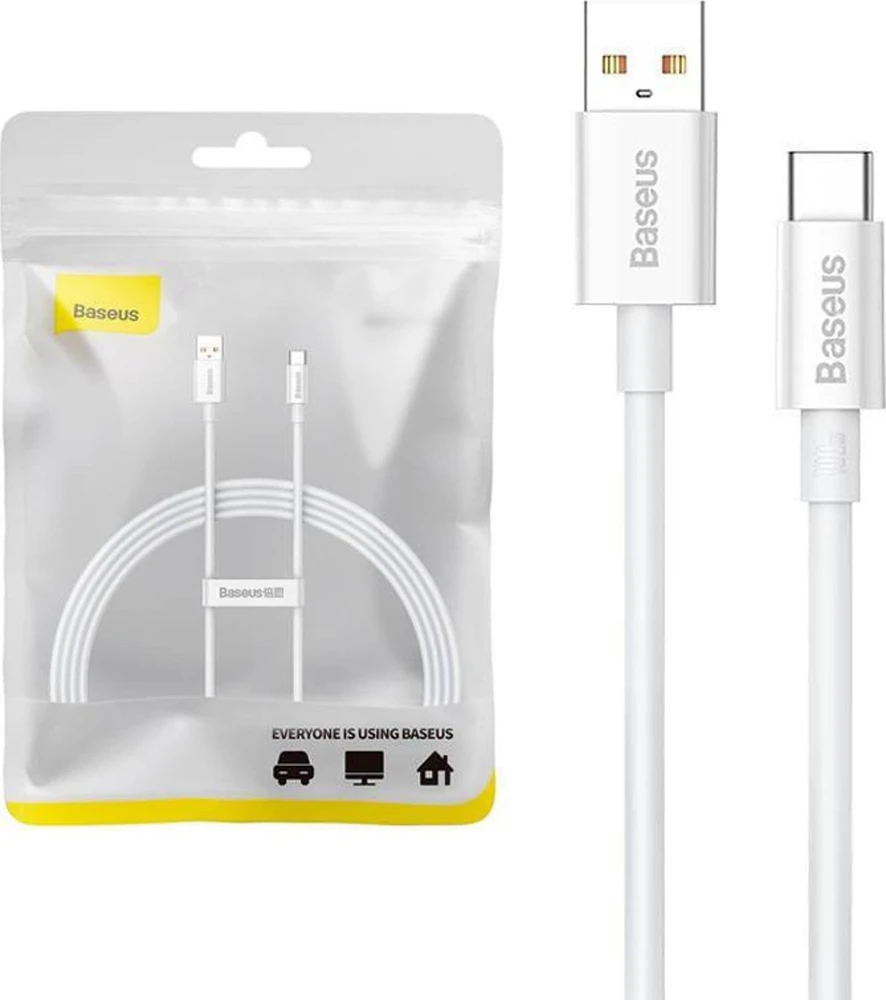 USB laidas per USB-C Baseus Superior 100 W 1.5 m (baltas)