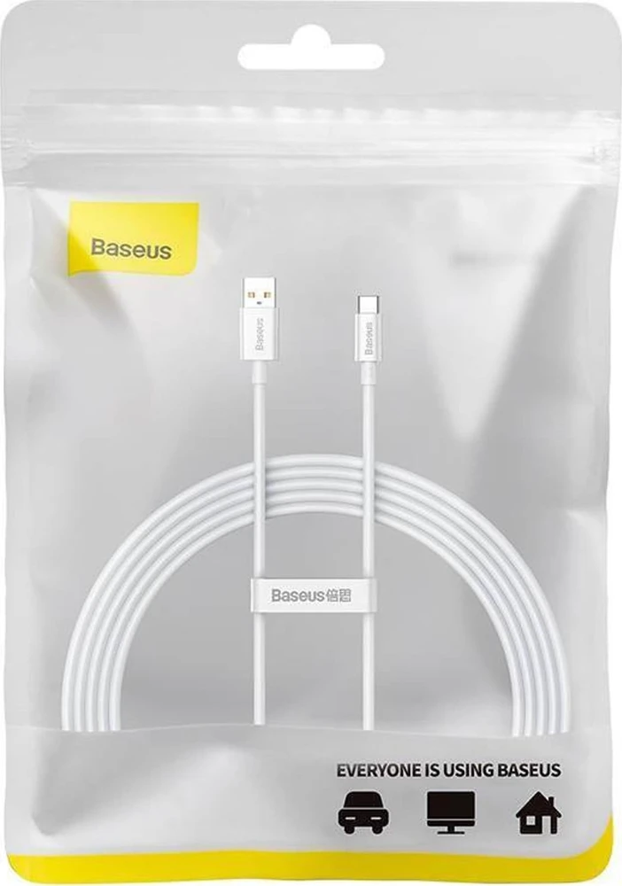USB laidas per USB-C Baseus Superior 100W 2m (baltas)