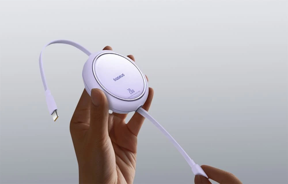 USB kabelis Baseus Free2Pull USB-C iki iP 20W 1m (violetinė)