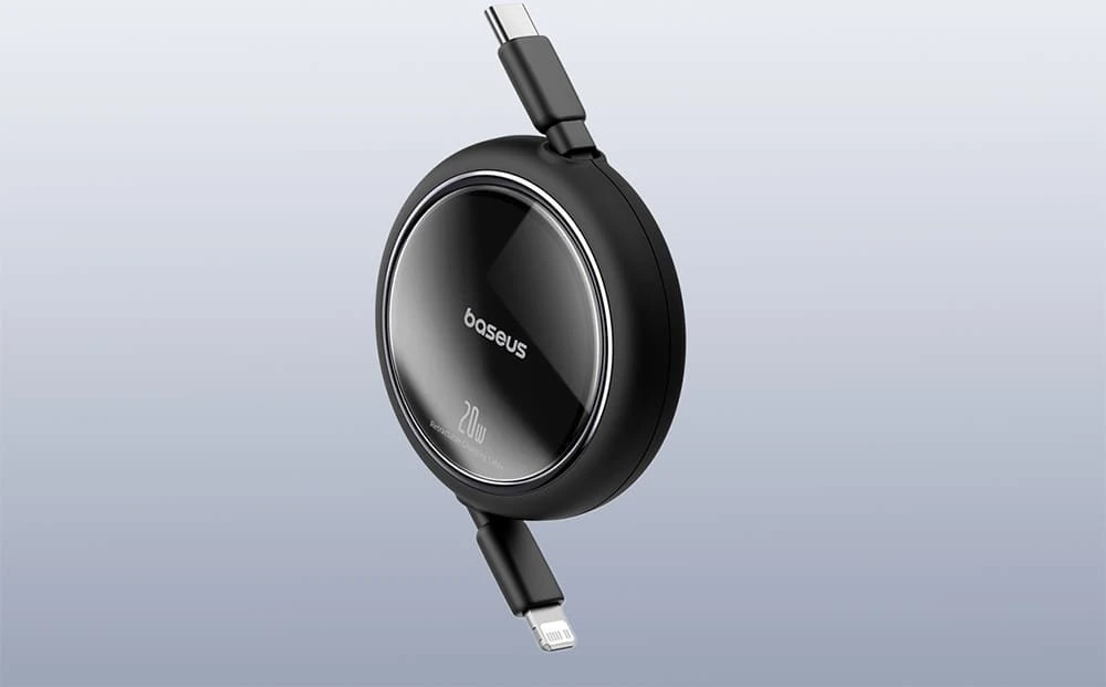 USB kabelis Baseus Free2Pull USB-C iki iP 20W 1m (juodas)