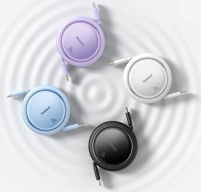 USB kabelis Baseus Free2Pull USB-C iki iP 20W 1m (violetinė)