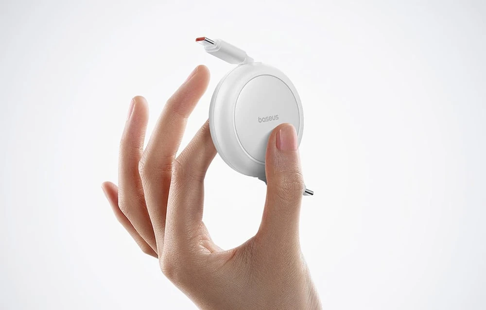 Baseus Free2Pull Mini USB-C į USB-C USB laidas, 60 W, 1, (balta)