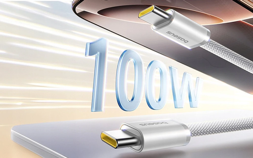 Baseus Dynamic 4 Pro 100W USB-C - USB-C magnetinis kabelis 1 m - baltas