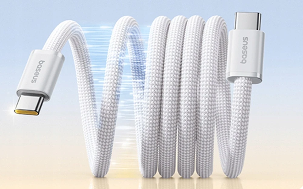 Baseus Dynamic 4 Pro 100W USB-C - USB-C magnetinis kabelis 1 m - baltas