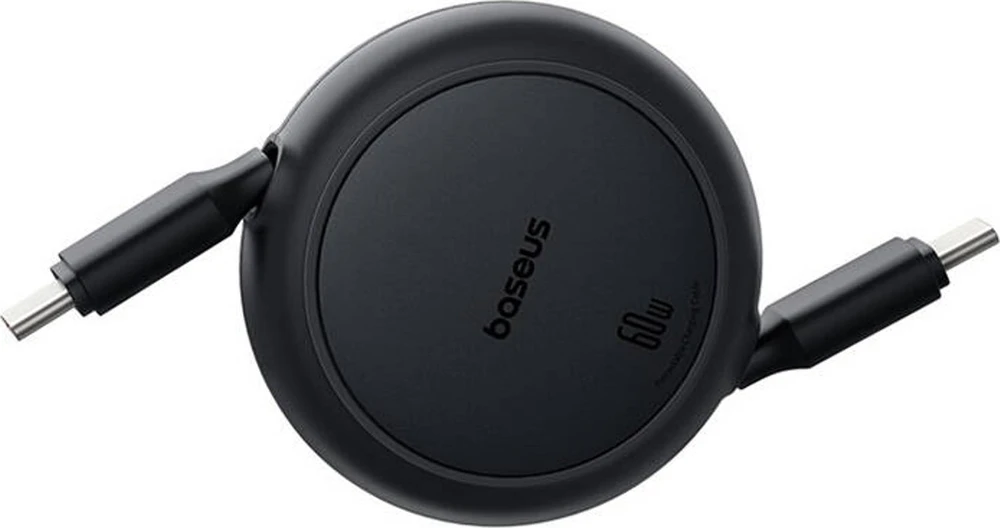 Baseus Free2Pull Mini USB-C į USB-C USB laidas, 60 W, 1, (juodas)
