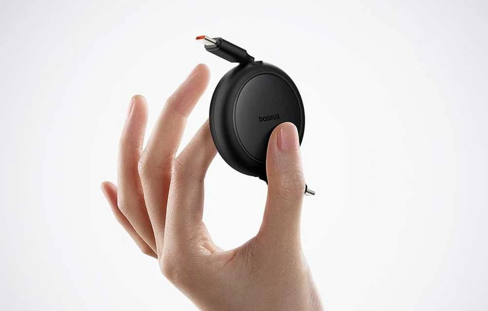 Baseus Free2Pull Mini USB-C į USB-C USB laidas, 60 W, 1, (juodas)