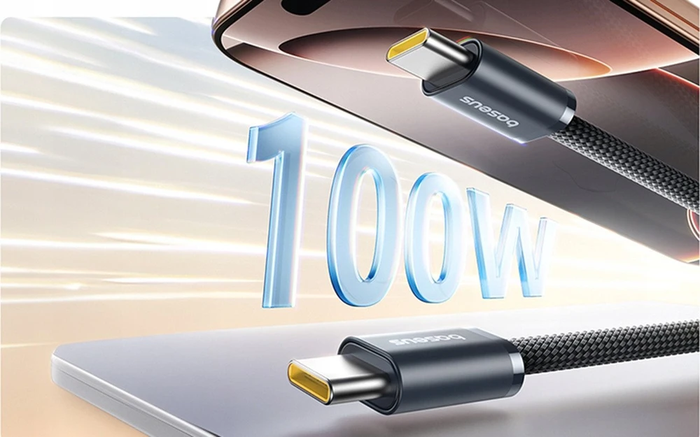 Baseus Dynamic 4 Pro Fast USB-C kabelis - USB-C 100W 1m - Juodas