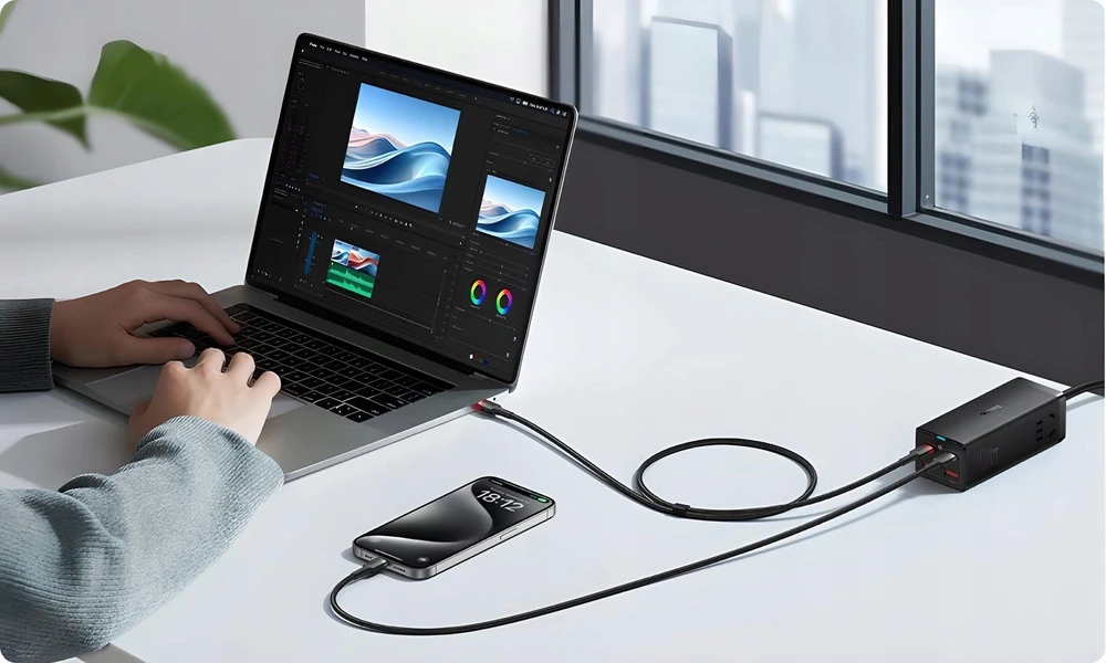 Kabelis Baseus Cafule USB-C į USB-C 100W, 1m, 2 vnt (raudona juoda, pilka juoda)