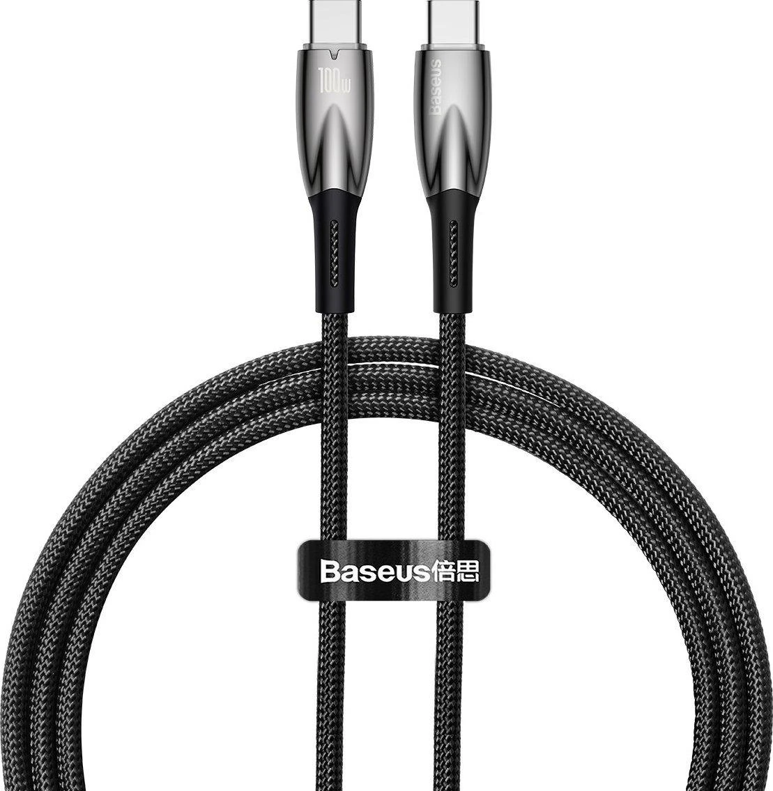 Baseus Glimmer USB-C – USB-C įkroviklis, 100W, 1m (fekete)