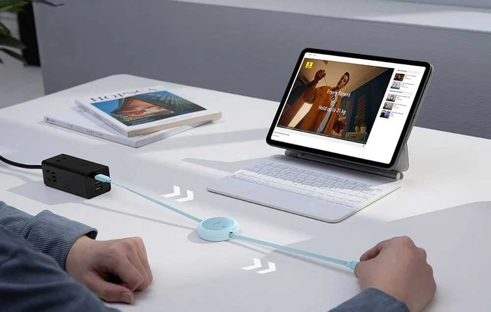 Baseus Free2Pull Mini USB-C į USB-C 60 W USB kabelis, 1m (mėlynas)