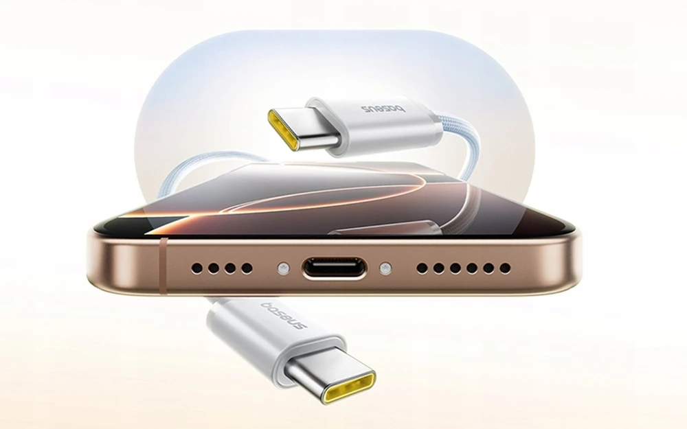 „Baseus Dynamic 4 Pro“ serijos duomenų kabelis USB-C – USB-C 100W 1m, „Galaxy Mėlyna“